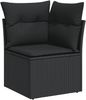 vidaXL 4-tlg. Garten-Sofagarnitur mit Kissen Schwarz Poly Rattan 3251242 Bild 4