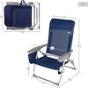 AKTIVE Slim Extraflacher Klapp-Strandstuhl, Sehr kompakt, Multiposition, Mit Kissen und Tasche, Mit Griff für einfachen Transport, 6 Positionen, Maße 47x58x87 cm, Aluminium, Anti-Roll (62289) Bild 5