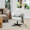 MEUBLE COSY Sessel Lehnstühle Lounge Cocktailsessel Bürostuhl mit höhenverstellbar Armlehnen 360° Drehbar Schminkstuhl Polsterstuhl für Schlafzimmer Wohnzimmer Büro Vanity, Bouclé Frottier, Weiß Bild 2