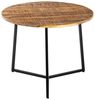 Amagohome Beistelltisch Couchtisch rund Beistelltisch Massivholz ø 56cm Wohnzimmertisch Metall Bild 4