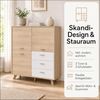byLIVING Highboard Bastian (1 St), mit massiven Holzfüßen und Griffen, natürlicher Eichenlook, 120cm Bild 3