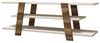 Hanah Home Modern TV Stand with Wall-Mount Option, Walnut & Cream, 120 x 42 x 33.6 cm | 100% Melamine Coated, 18 mm Thick, Multiple Shelves | Stylish & Functional Design Bild 3