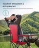 SONGMICS Campingstuhl, klappbar, Klappstuhl, bequemer mit Schaumstoff gepolsterter Sitz, mit Flaschenhalter, hoch belastbar, max. Belastbarkeit 250 kg, Outdoor Stuhl, rot GCB06BK Bild 4