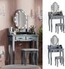 Schminktisch Maggie Grau 75 cm mit LED Beleuchtung und Hocker Vicco Bild 2