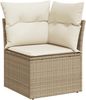 vidaXL 13-tlg. Garten-Sofagarnitur mit Kissen Beige Poly Rattan 3249177 Bild 4
