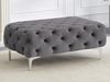 Vente-unique - EDWINA Pouf SamtStoff Grau - B 62 cm x H 44 cm x L 103 cm Bild 2