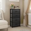 YITAHOME Kommode,Kommode mit 4 Schubladen,Schrank,Stoffschubladen mit Griffen,Metallgestell,Dauerhaft,Schwarze Holzmaserung Bild 4