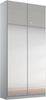 Rauch Möbel Alabama Drehtürenschrank Schrank Kleiderschrank Grau mit Spiegel, 2-türig, Inklusive Zubehörpaket Basic, 1 Kleiderstange, 2 Einlegeböden, BxHxT 91 x 229 x 54 cm Bild 1
