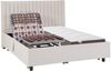 Vente-unique - Dekoratives Bett mit elektrischer Relaxfunktion mit Tellern + 3-Zonen-Matratze aus 100 % Latex - 2 x 70 x 190 cm - Stoff - Beige - TIARI von YSMÉE Bild 2
