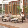 Outsunny Sitzgruppe 2 Zweisitzer Couchtisch, (Set, 4-tlg, Sofa-Set), Modulares 4-teiliges Gartenlounge-Set Bild 2