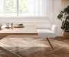 Esszimmerbank Taya-Flex 300 cm Bouclé Creme-Weiß Kreuzgestell kantig Effektfinish Titan Taschenfederkern Bild 5