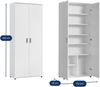 Home Collective Mehrzweckschrank 75 cm breit mit Einlegeböden 75x35x184 cm (BxTxH) Weiß (Vorratsschrank Universalschrank für Haushalt, Flur, Büro, Keller) mit 2 Türen & 6 Einlegeböden Bild 3