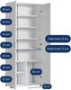 Home Collective Mehrzweckschrank 75 cm breit mit Einlegeböden 75x35x184 cm (BxTxH) Weiß (Vorratsschrank Universalschrank für Haushalt, Flur, Büro, Keller) mit 2 Türen & 6 Einlegeböden Bild 4