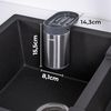Vileda Küchenorganizer-Set Schwammhalter Spülbecken Edelstahl, (Set, Set), mit Saugnapf, Robust Bild 2