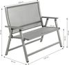 Dehner Klappbank Chicago | 2-Sitzer mit Rückenlehne und Armlehnen | komfortable Sitzbank | klappbar, wetterfest | Aluminium, Textilene | Gartenbank, Parkbank, Doppelbank | ca. 106 x 97 x 59. 5 cm Bild 3
