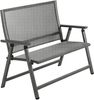 Dehner Klappbank Chicago | 2-Sitzer mit Rückenlehne und Armlehnen | komfortable Sitzbank | klappbar, wetterfest | Aluminium, Textilene | Gartenbank, Parkbank, Doppelbank | ca. 106 x 97 x 59. 5 cm Bild 5
