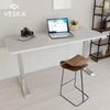 Höhenverstellbarer Schreibtisch (140x70 cm) - Sitz- & Stehpult - Bürotisch Elektrisch Höhenverstellbar mit Touchscreen & Stahlfüßen (Silber/Stein-Grau) Bild 2