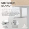 Höhenverstellbarer Schreibtisch (140x70 cm) - Sitz- & Stehpult - Bürotisch Elektrisch Höhenverstellbar mit Touchscreen & Stahlfüßen (Silber/Stein-Grau) Bild 3