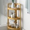 Avilia Eckregal mit 3 Ebenen aus Bambus, elegant und nachhaltig, 33 x 23 x 61 cm, perfekt für jeden Raum, optimierter Platz für Bücher und Dekorationsgegenstände Bild 2