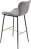 2er-Set Barhocker HWC-E55, Barstuhl Tresenhocker, Vintage goldfarbene Streben ~ Kunstleder Wildlederimitat grau Bild 5