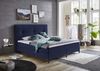 Atlantic Home Collection Romy Boxspringbett mit modernem Kopfteil, Taschenfederkernmatratze, Härtegrad 3, inklusive Topper, Navyblau, 180x200 cm Bild 2
