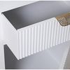 DRW Eingangsschrank aus Holz mit 2 Türen, 1 Glas und 1 Schublade in Weiß und Gold, 80 x 40 x 81 cm, Höhe: 20,5 cm, Dorado Bild 3