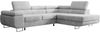 Selsey STEVIL - Ecksofa L-Sofa mit Schlaffunktion, Bettkasten, Ottomane rechts, Cordbezug Hellgrau Bild 4