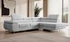 Selsey STEVIL - Ecksofa L-Sofa mit Schlaffunktion, Bettkasten, Ottomane rechts, Cordbezug Hellgrau Bild 5