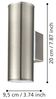 Eglo 94107 Aussen-LED RIGA Up & Downlight edelstahl, GU10 max. 2X3W L:6,5cm H:20cm Bild 4