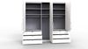 WIEMANN Loft Kleiderschrank, Schlafzimmerschrank, Gleittürenschrank, Drehtürenschrank, mit Schubladen, Glas, in weiß, B/H/T 250 x 216 x 58 cm Bild 2