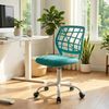 FurnitureR Kinder Schreibtischstuhl, höhenverstellbarer Drehstuhl mit kleinem Loch Rückenlehne Design, geeignet für Kinderzimmer oder Arbeitszimmer, grün I Bild 3