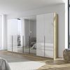 Rauch Möbel Alabama, Kleiderschrank für Schlafzimmer, Kinderzimmer, Wohnzimmer, Garderobe, Flur, 7-türig, Spiegel, mit Zubehör Classic, Farbe Weiß Hochglanz/Eiche Artisan, Holz, Breite 315 cm Bild 2