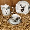 MamboCat Kanne Kanne Alois 850ml mit Deckel Porzellan Tee & Kaffee Hirsch-Dekor Bild 5