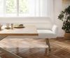 Esszimmerbank Taya-Flex 300 cm Bouclé Creme-Weiß Kufengestell flach Effektfinish Titan Taschenfederkern Bild 5