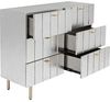 Kare Design Kommode Venice Line, Silber, Kommode mit 6 Schubladen, Holz Korpus, Stahl Beine, 89 x 106 x 40 cm (H/B/T) Bild 4