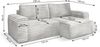 Ecksofa Schlafsofa MADLEN Stoff Velo Braun Ottomane Rechts Bild 2