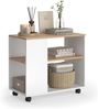 Couchtisch Marian Goldkraft Eiche/Weiß 70 x 36.6 cm mit Rollen Vicco Bild 5