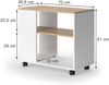 Couchtisch Marian Goldkraft Eiche/Weiß 70 x 36.6 cm mit Rollen Vicco Bild 3