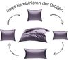 Bettwaesche-mit-Stil Mako-Satin / Baumwollsatin Bettwäsche uni / einfarbig lila Kissenbezug 40x40 cm Bild 4
