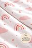 soma Babybettwäsche Renforcé Baby Wende Bettwäsche 100x135 Regenbogen Wolke pink rosa weiß, Renforcé, 2 teilig, Babybettwäsche Rainbow Baumwolle warme winter weihnachtsbettwäsche Bild 5