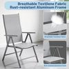 GarveeHome Gartenstühle 2er Set Aruba – Gartenstühle Klappbar mit robustem Metallgestell und hoher Belastbarkeit – Bequeme Klappstühle auch als Terrassenstühle oder Balkonstühle Bild 4