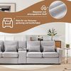 SeedWave Big-Sofa 4-Sitzer Sofa mit Konsole, Big Sofa breite 260 cm, Leinen Recamiere, Gepolstertes Sofa mit USB-Ladeanschluss, Stauraum Bild 5