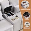 SeedWave Big-Sofa 4-Sitzer Sofa mit Konsole, Big Sofa breite 260 cm, Leinen Recamiere, Gepolstertes Sofa mit USB-Ladeanschluss, Stauraum Bild 4