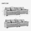 SeedWave Big-Sofa 4-Sitzer Sofa mit Konsole, Big Sofa breite 260 cm, Leinen Recamiere, Gepolstertes Sofa mit USB-Ladeanschluss, Stauraum Bild 3