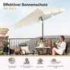 Sekey Balkon Sonnenschirm 3-in-1 SET | Rechteckig Sonnenschirm 200x125 cm, UPF50+, GRS-zertifiziert | 6-Stärkstahl-Rahmen + Sonnenschirmhalter + Sonnenschirmhülle | Für runde/ecks Geländer Bild 3