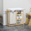 HOMCOM Wäschekorb mit Bügelbrett, Stoffsack und Bambusgestell, 113x34x82cm (Wäschesammler, 1 St, Bambus-Wäschekorb), für Badezimmer, Schlafzimmer, Naturholz Bild 2