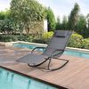 Sonnenliege Caracena 2er Set 147x63x89cm Schaukelliege Dunkelgrau en. casa Bild 2