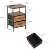 FurnitureR 2 Stück Telefontische, Aufbewahrungsschrank mit Mehreren farbigen LEDs, 2 AC-Sockel, 2 USB-Anschlüsse für Drawers, 2 Schubladen aus Stoff, industrieller Retro-Stil, Braun, 40 x 30 x 60 cm Bild 2