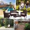 BAKAJI, Braun Komplettes Loungesofa, Sofa, Tisch, Rattan, Gartenmöbel, Stahl, Metall, Polyrattan, 100 x 56 x 80 cm Bild 4
