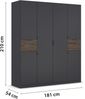 rauch Drehtürenschrank Kleiderschrank Schrank Garderobe Wäscheschrank TICAO mit 2 Schubladen die in der Höhe variabel positioniert werden können MADE IN GERMANY Bild 3